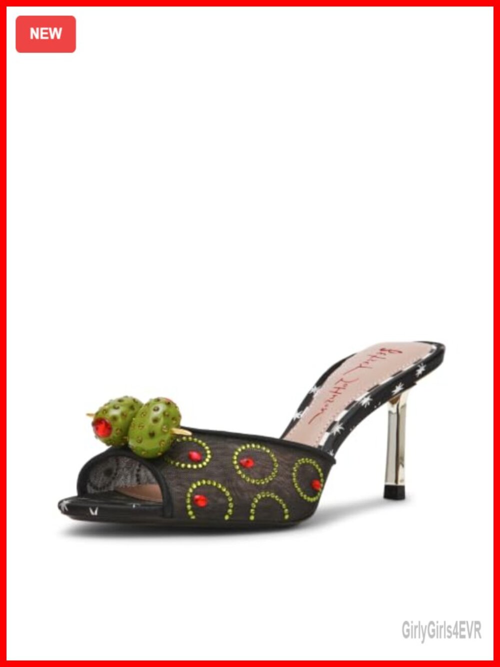 Heeled Sandals with Mesh Outer, Kitten Heel, Square Toe, Ankle Strap